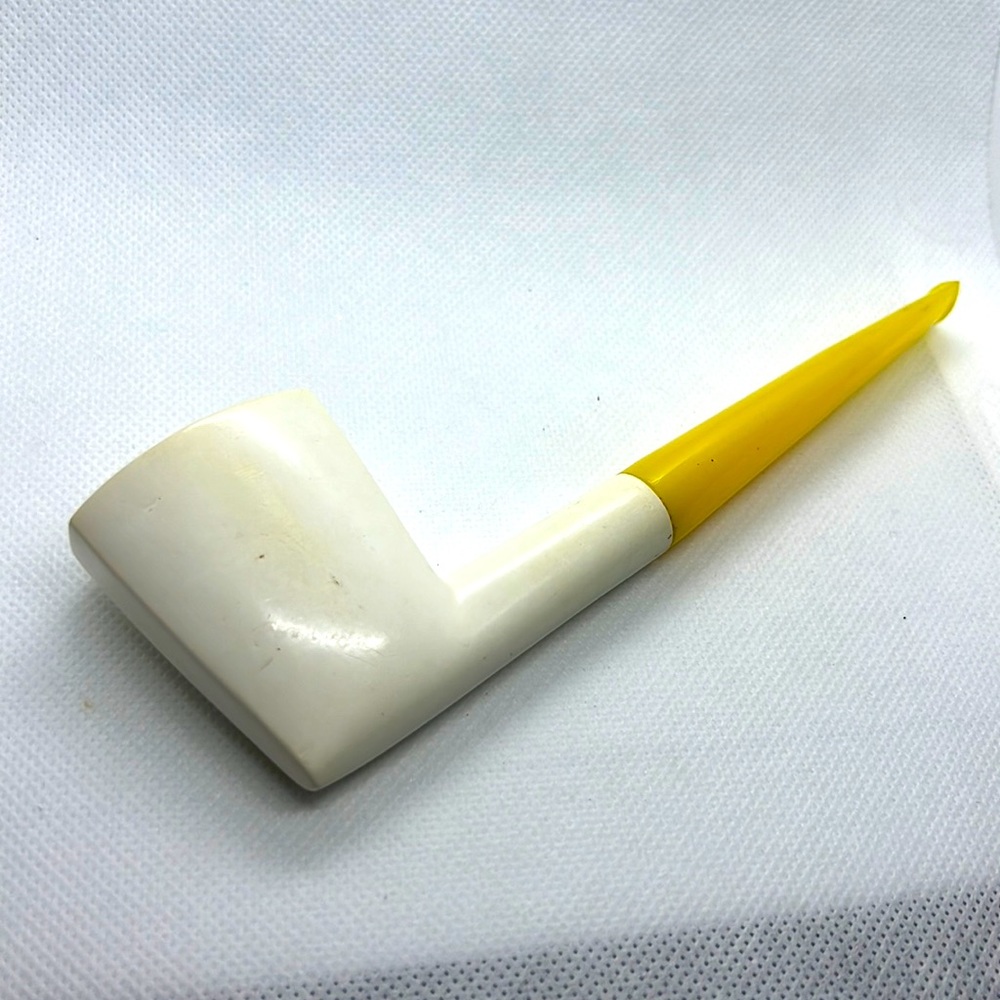 UNUSUAL FLAT DESIGNED MEERSCHAUM PIPE HAND CARVED VINTAGE - Picture 3 of 13